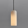 Alabaster Pendant Light Mid Century Modern Brass Hanging Lamp for Kitchen Island Foyer