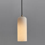 Alabaster Pendant Light Mid Century Modern Brass Hanging Lamp for Kitchen Island Foyer