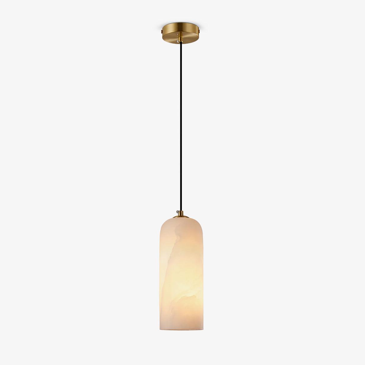 Alabaster Pendant Light Mid Century Modern Brass Hanging Lamp for Kitchen Island Foyer