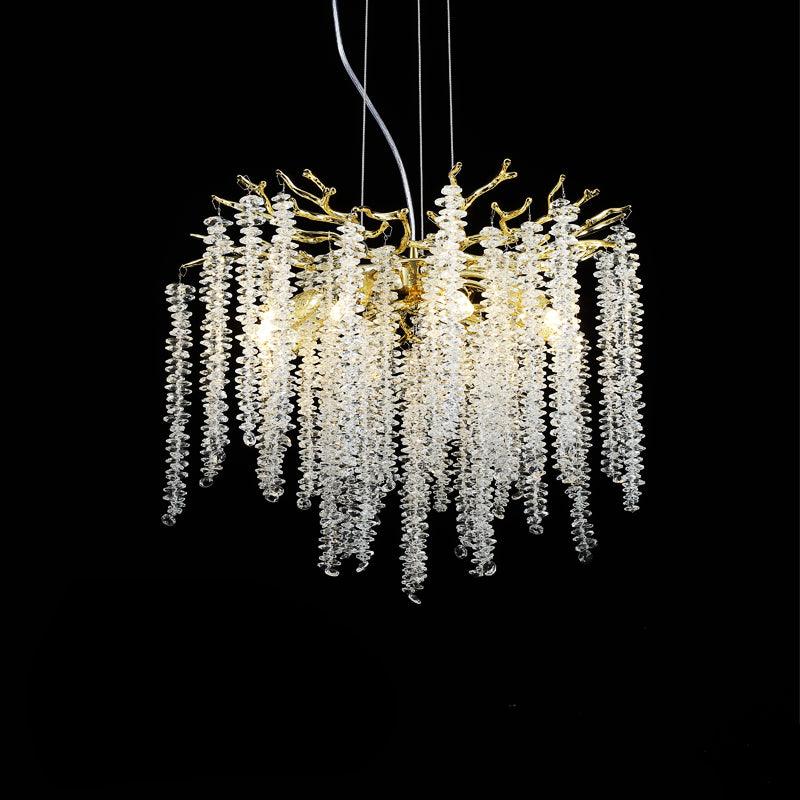 Albero Modern Gold Crystal Chandelier Ceiling Light for Living Room Dining Area