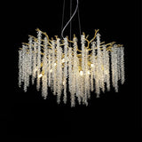 Albero Modern Gold Crystal Chandelier Ceiling Light for Living Room Dining Area