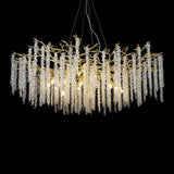 Albero Modern Gold Crystal Chandelier Ceiling Light for Living Room Dining Area