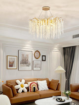 Albero Modern Gold Crystal Chandelier Ceiling Light for Living Room Dining Area