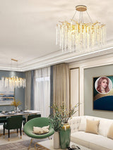 Albero Modern Gold Crystal Chandelier Ceiling Light for Living Room Dining Area