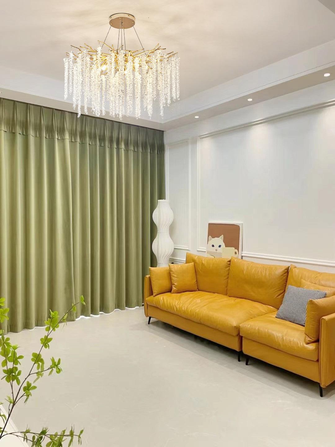 Albero Modern Gold Crystal Chandelier Ceiling Light for Living Room Dining Area