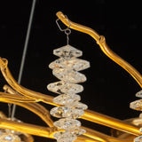 Albero Modern Gold Crystal Chandelier Ceiling Light for Living Room Dining Area