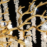 Albero Modern Gold Crystal Chandelier Ceiling Light for Living Room Dining Area