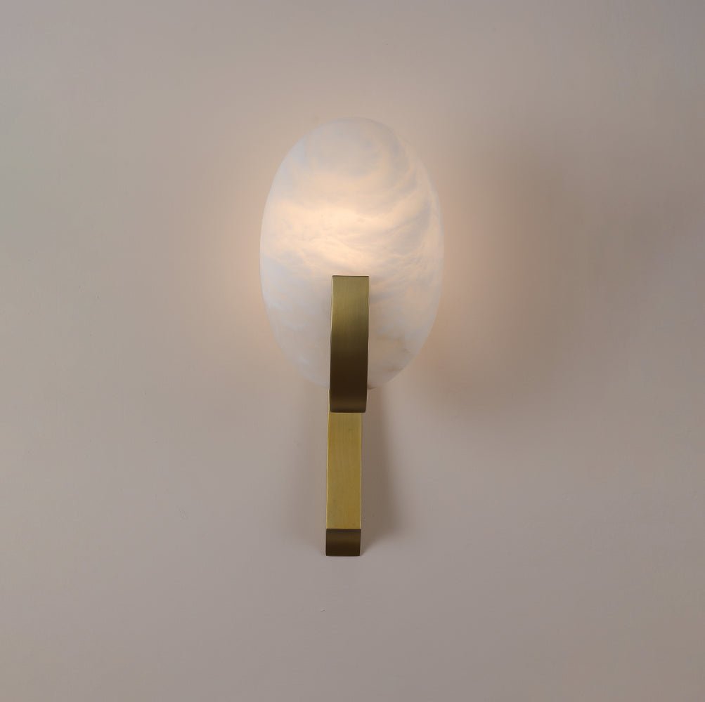 Alice Modern Alabaster Stone Wall Sconce Integrated LED Lighting for Bedroom and Hallway