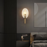 Alice Modern Alabaster Stone Wall Sconce Integrated LED Lighting for Bedroom and Hallway