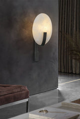 Alice Modern Alabaster Stone Wall Sconce Integrated LED Lighting for Bedroom and Hallway