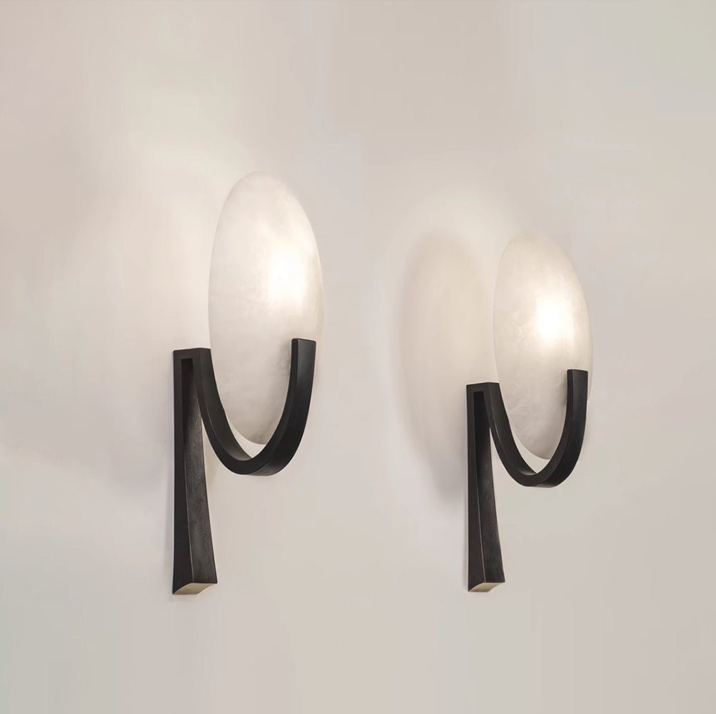 Alice Modern Alabaster Stone Wall Sconce Integrated LED Lighting for Bedroom and Hallway