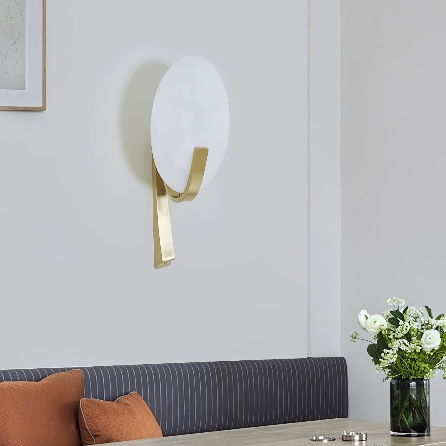 Alice Modern Alabaster Stone Wall Sconce Integrated LED Lighting for Bedroom and Hallway