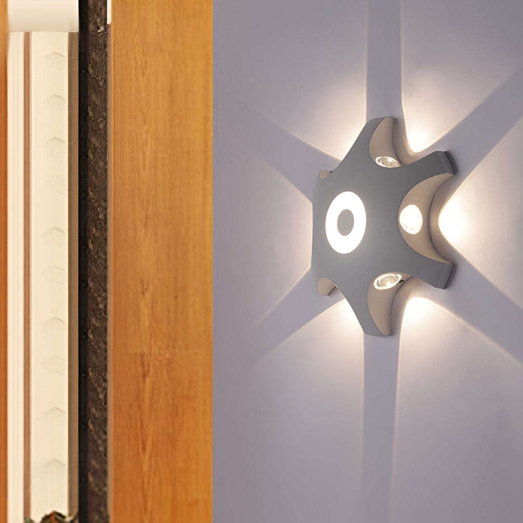 Aluminum Flower Shaped Waterproof Outdoor LED Wall Sconce Light for Garden Patio and Indoor Entryway