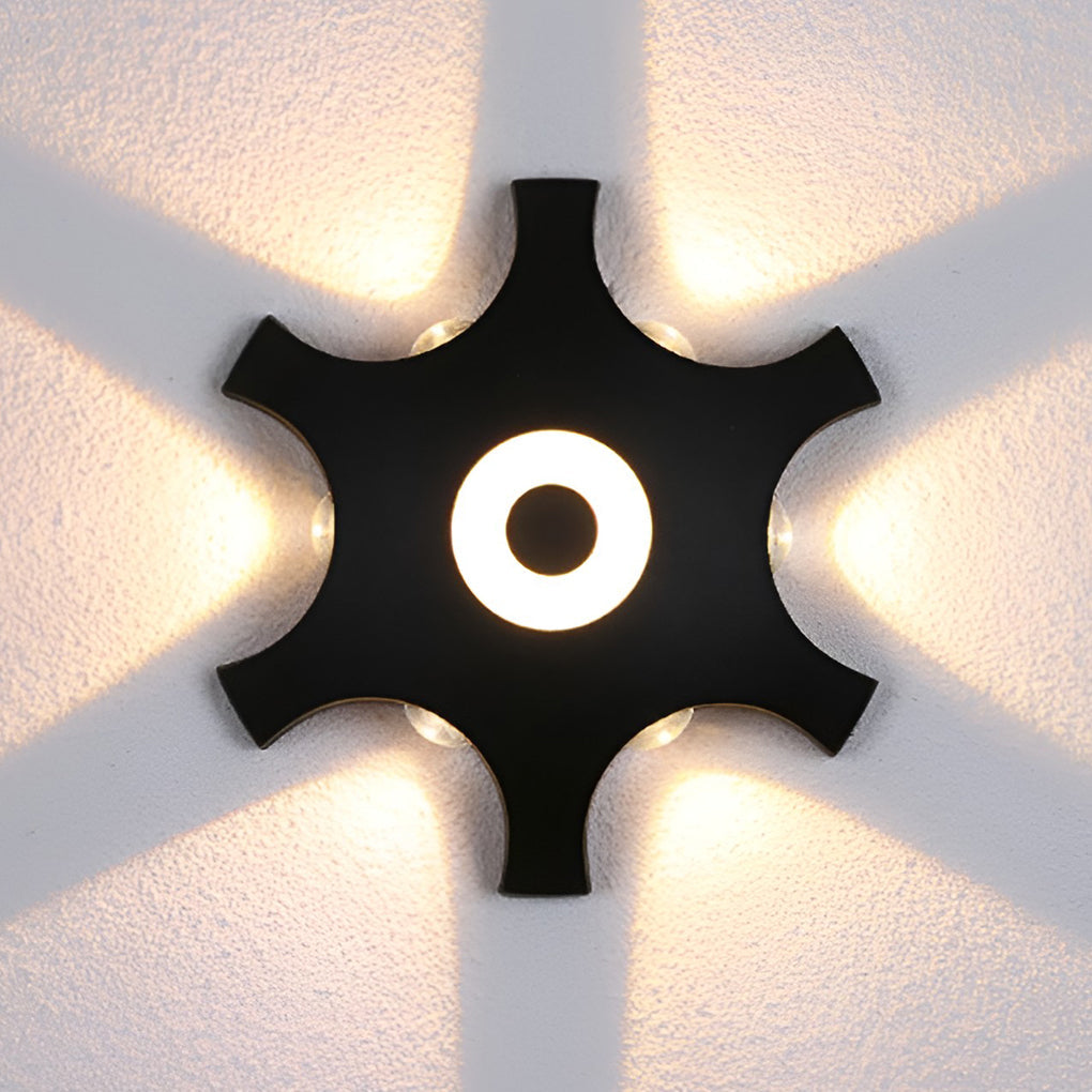 Aluminum Flower Shaped Waterproof Outdoor LED Wall Sconce Light for Garden Patio and Indoor Entryway