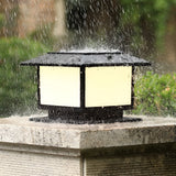 Aluminum Outdoor Square Solar Post Lights with Three Step Dimming for Fence and Deck