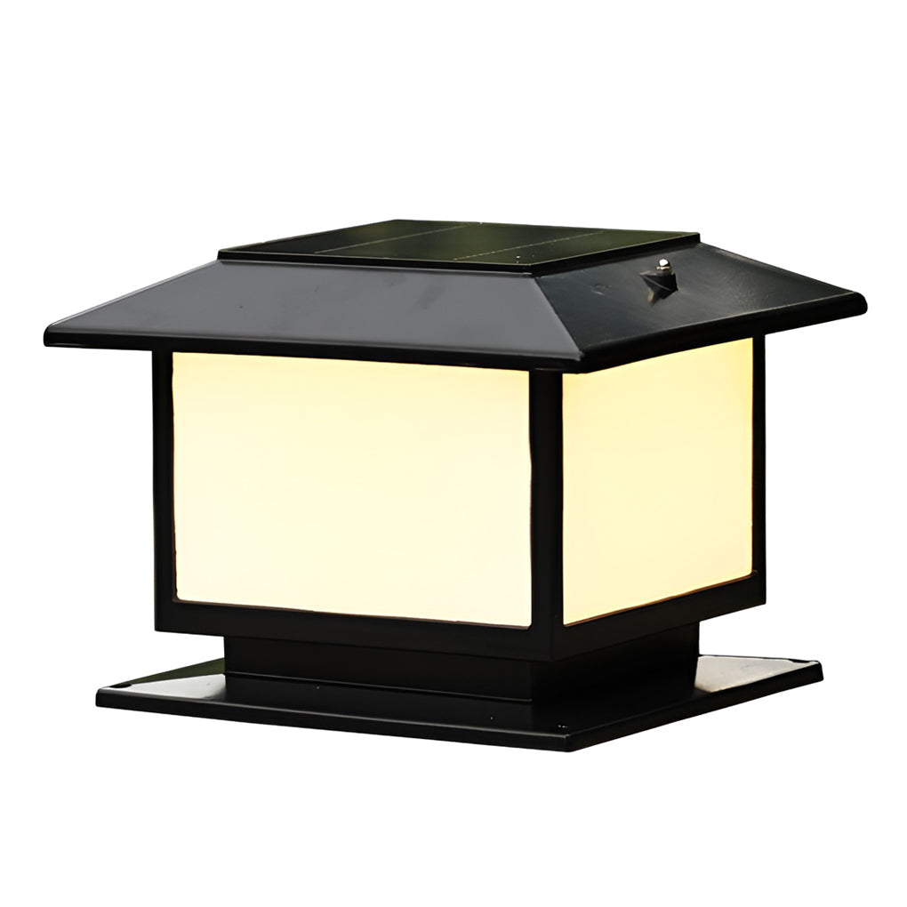 Aluminum Outdoor Square Solar Post Lights with Three Step Dimming for Fence and Deck