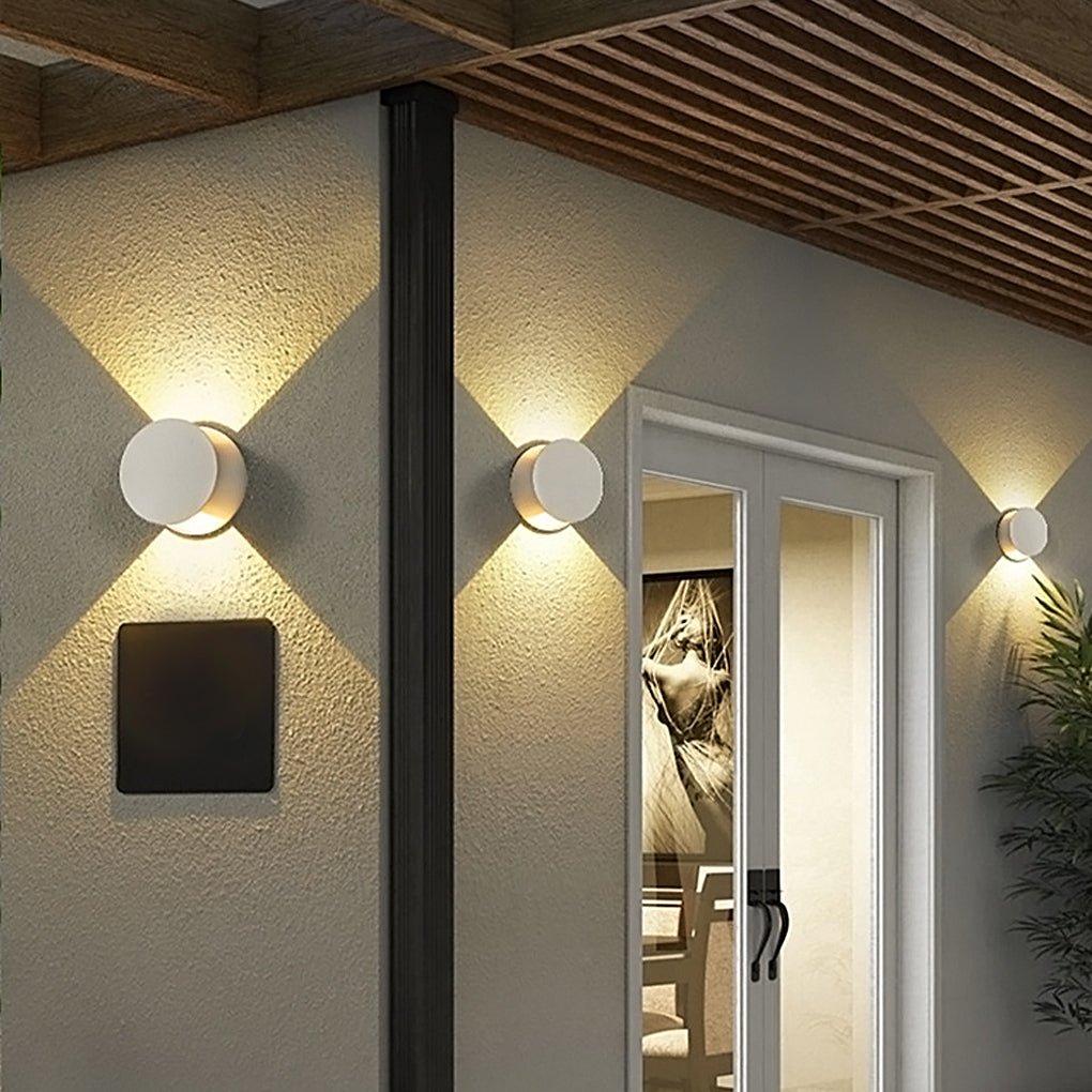 Aluminum Round LED Outdoor Wall Light Waterproof Up and Down Exterior Sconce 10W