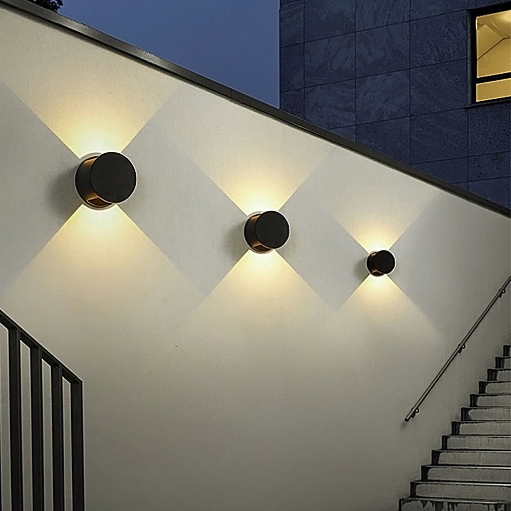 Aluminum Round LED Outdoor Wall Light Waterproof Up and Down Exterior Sconce 10W