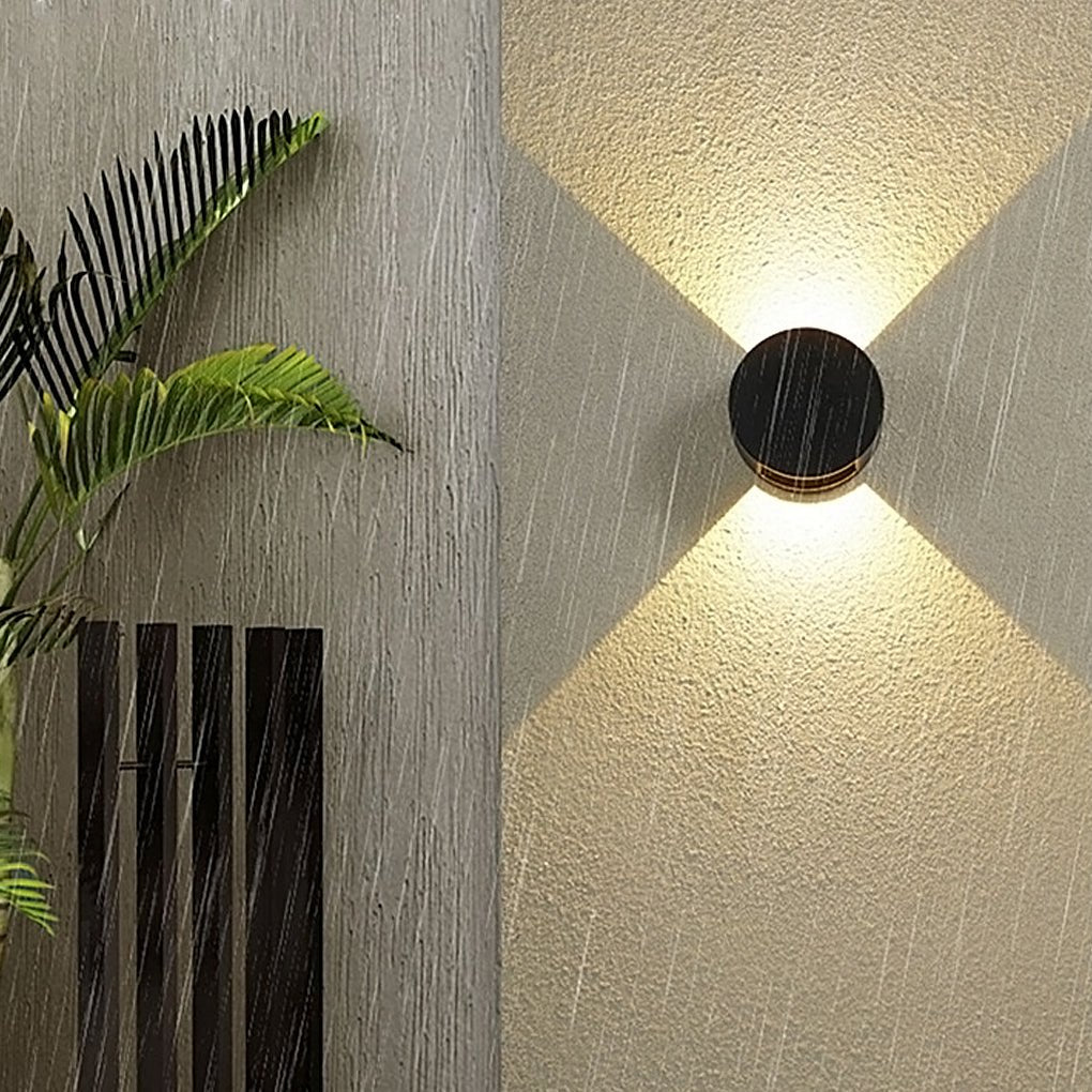 Aluminum Round LED Outdoor Wall Light Waterproof Up and Down Exterior Sconce 10W