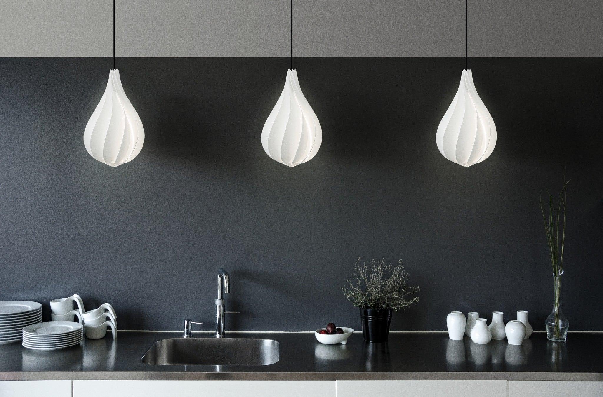 Alva Modern Spiraling Tear Drop LED Pendant Light with Gradient Glow