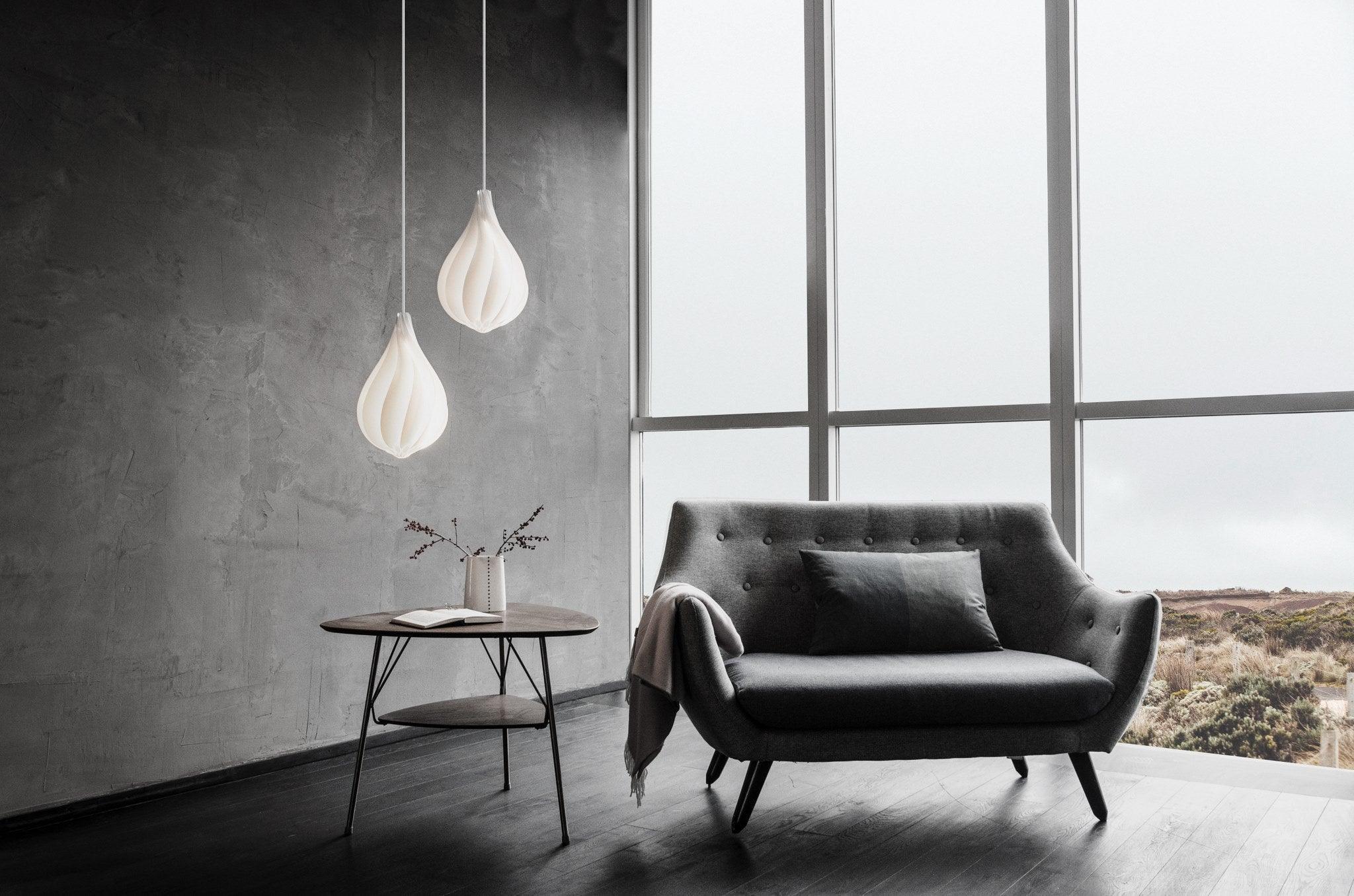 Alva Modern Spiraling Tear Drop LED Pendant Light with Gradient Glow