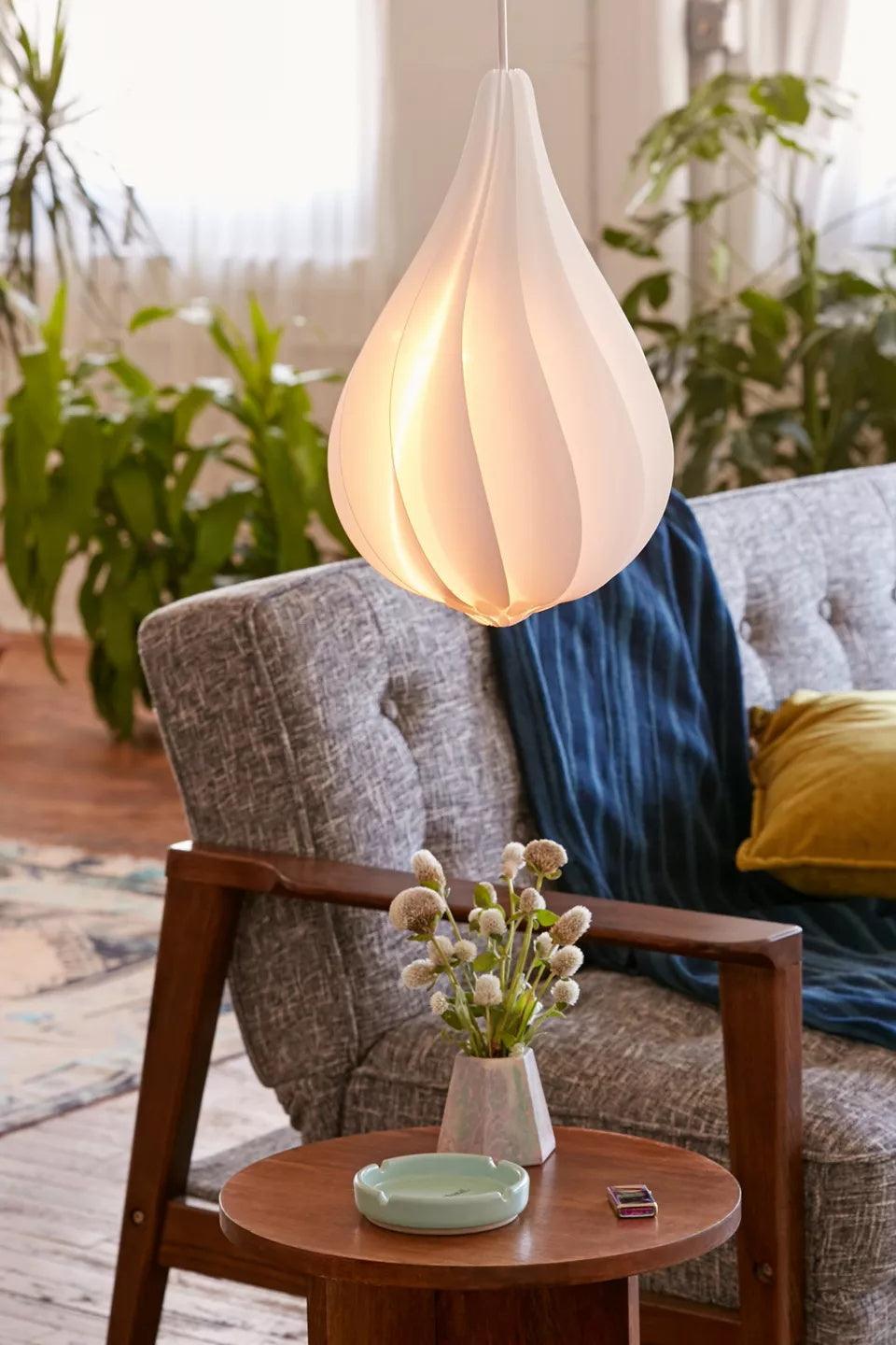 Alva Modern Spiraling Tear Drop LED Pendant Light with Gradient Glow