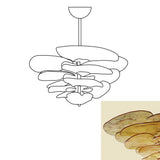 amber-glass-petal-chandelier-textured-leaf-design-modern-brass-ceiling-light-fixture