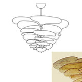 amber-glass-petal-chandelier-textured-leaf-design-modern-brass-ceiling-light-fixture