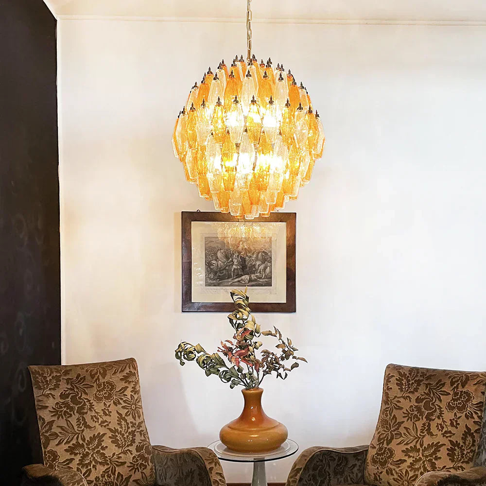 amber-poliedri-murano-glass-sphere-chandelier-with-gold-or-chrome-finish