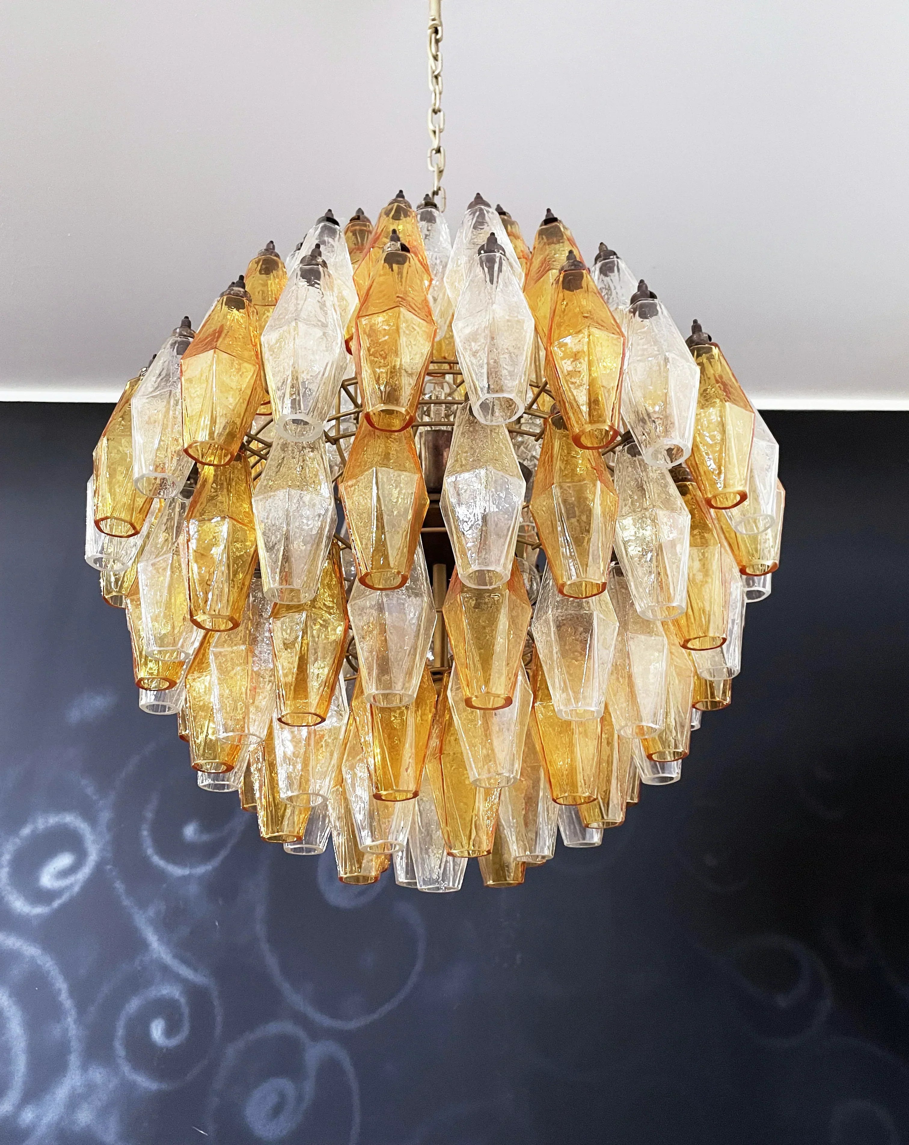 amber-poliedri-murano-glass-sphere-chandelier-with-gold-or-chrome-finish