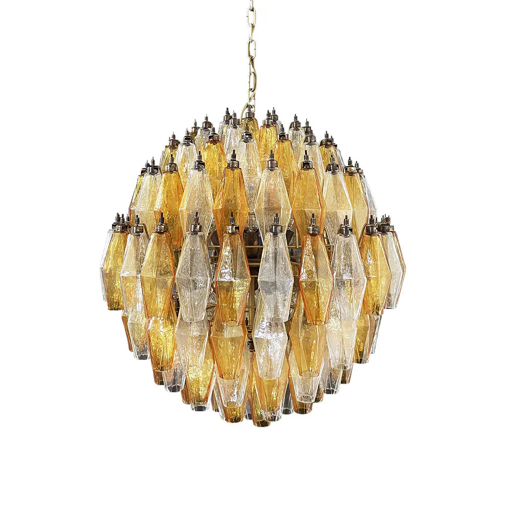 amber-poliedri-murano-glass-sphere-chandelier-with-gold-or-chrome-finish