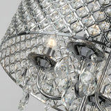 American Retro Round Iron and Crystal Chandelier Elegant Pendant Lighting for Dining Room