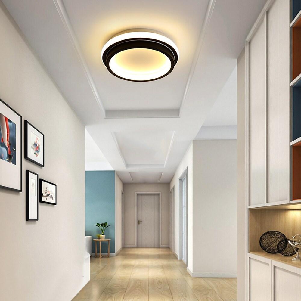 Modern LED Flush Mount Ceiling Light for Bedroom Hallway Low Profile PVC Metal Fixture