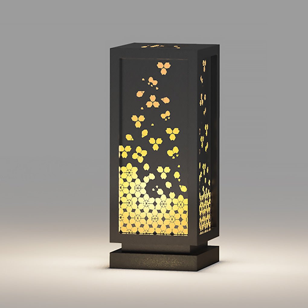 Antique Asian Hollow Carved Outdoor Post Light Waterproof Stainless Steel Landscape Pillar Lamp
