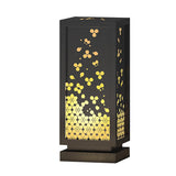 Antique Asian Hollow Carved Outdoor Post Light Waterproof Stainless Steel Landscape Pillar Lamp