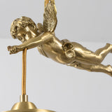 Antique Baroque Angel Crystal Pendant Light Brass Chandelier for Bedroom and Living Room
