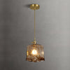 Antique Brass and Brown Glass Pendant Light Retro Amber Glass Shade Ceiling Hanging Lamp