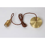 Antique Brass and Brown Glass Pendant Light Retro Amber Glass Shade Ceiling Hanging Lamp