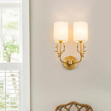 Antique Brass Deer Head Wall Sconce with Linen Shade Elegant Indoor Animal Wall Lighting