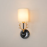 Antique Brass Deer Head Wall Sconce with Linen Shade Elegant Indoor Animal Wall Lighting