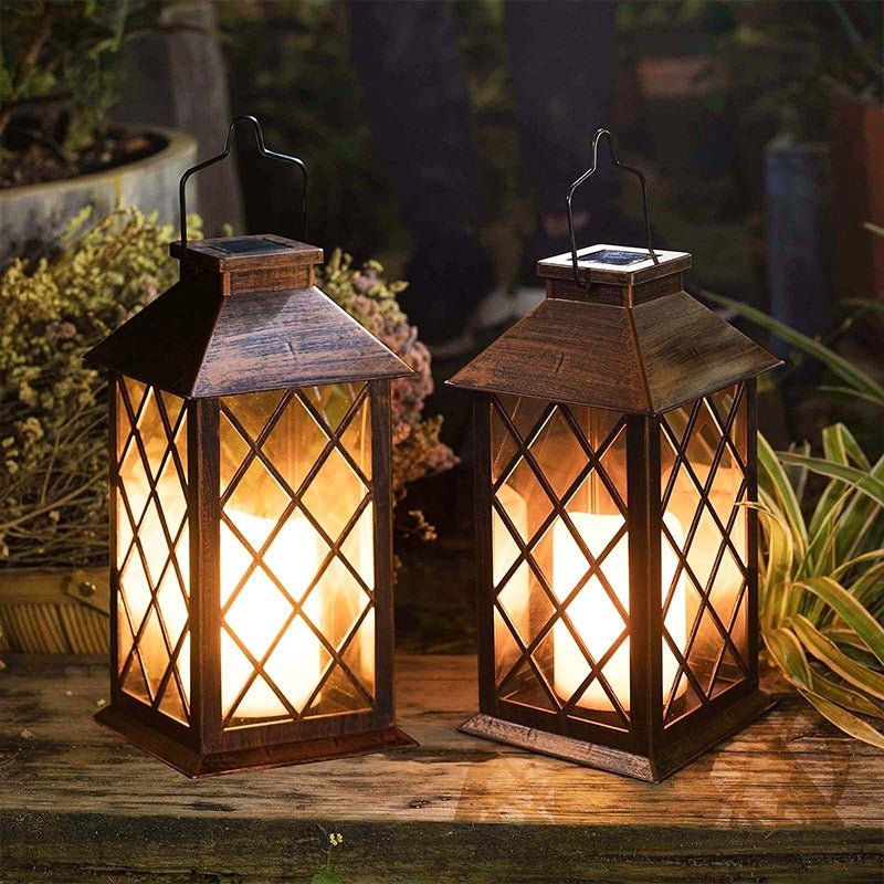 Antique Bronze Waterproof Solar Lantern LED Outdoor Garden Hanging Light for Yard and Landscape