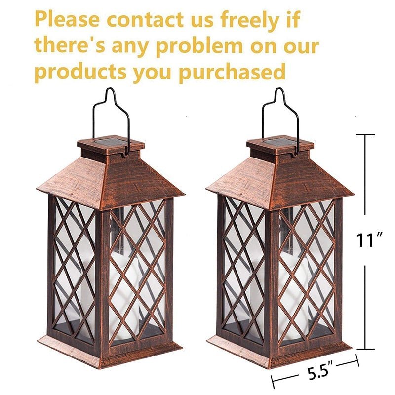 Antique Bronze Waterproof Solar Lantern LED Outdoor Garden Hanging Light for Yard and Landscape