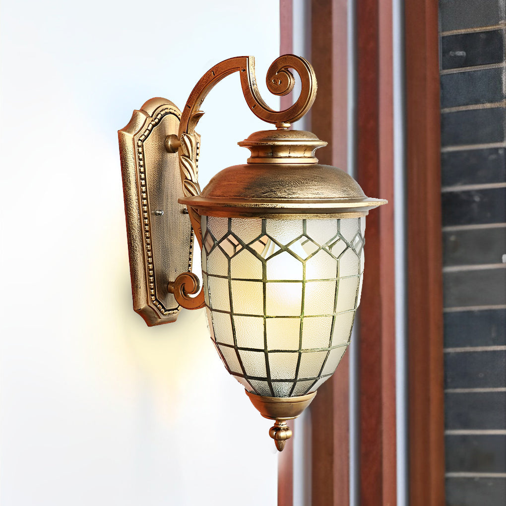 Antique European Style Outdoor Wall Lantern IP65 Waterproof Exterior Sconce for Porch and Garden