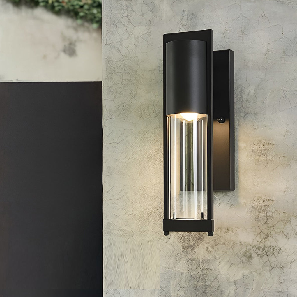 Antique Finish Waterproof Glass Outdoor Wall Sconce Lamp for Patio Courtyard and Exterior Lighting
