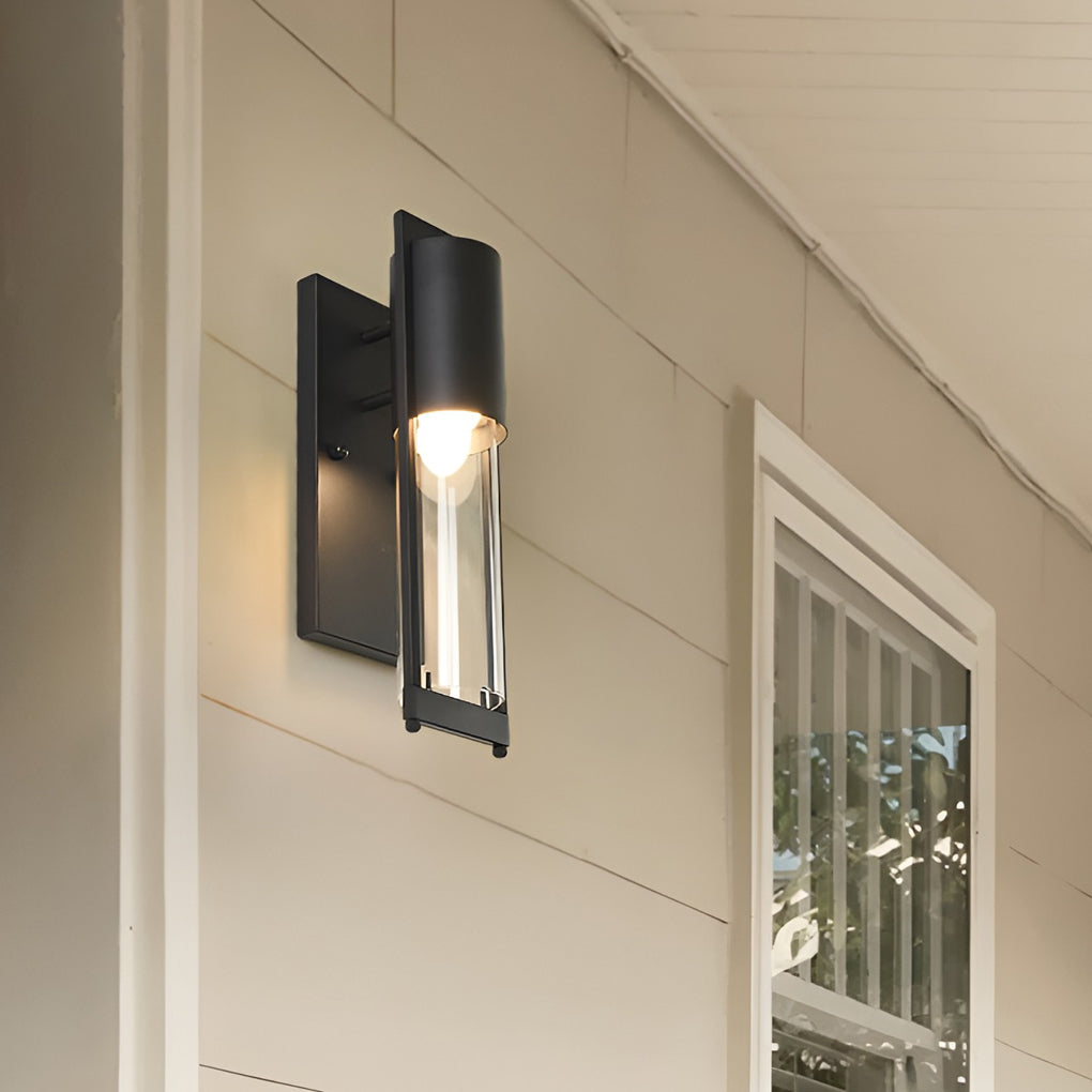 Antique Finish Waterproof Glass Outdoor Wall Sconce Lamp for Patio Courtyard and Exterior Lighting