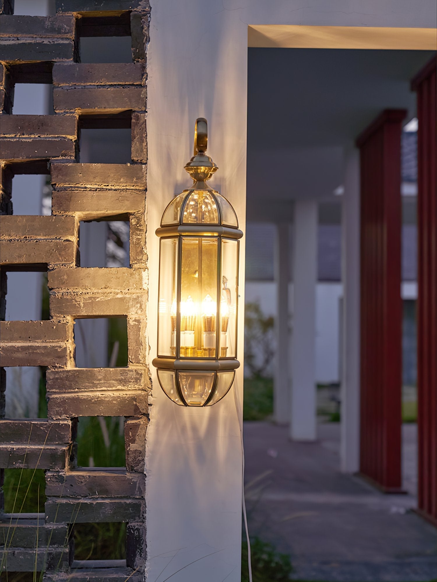 antique-style-brass-outdoor-wall-light-waterproof-exterior-sconce-with-clear-glass