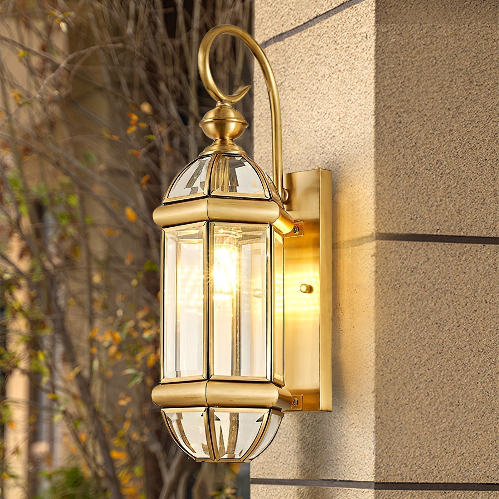 antique-style-brass-outdoor-wall-light-waterproof-exterior-sconce-with-clear-glass
