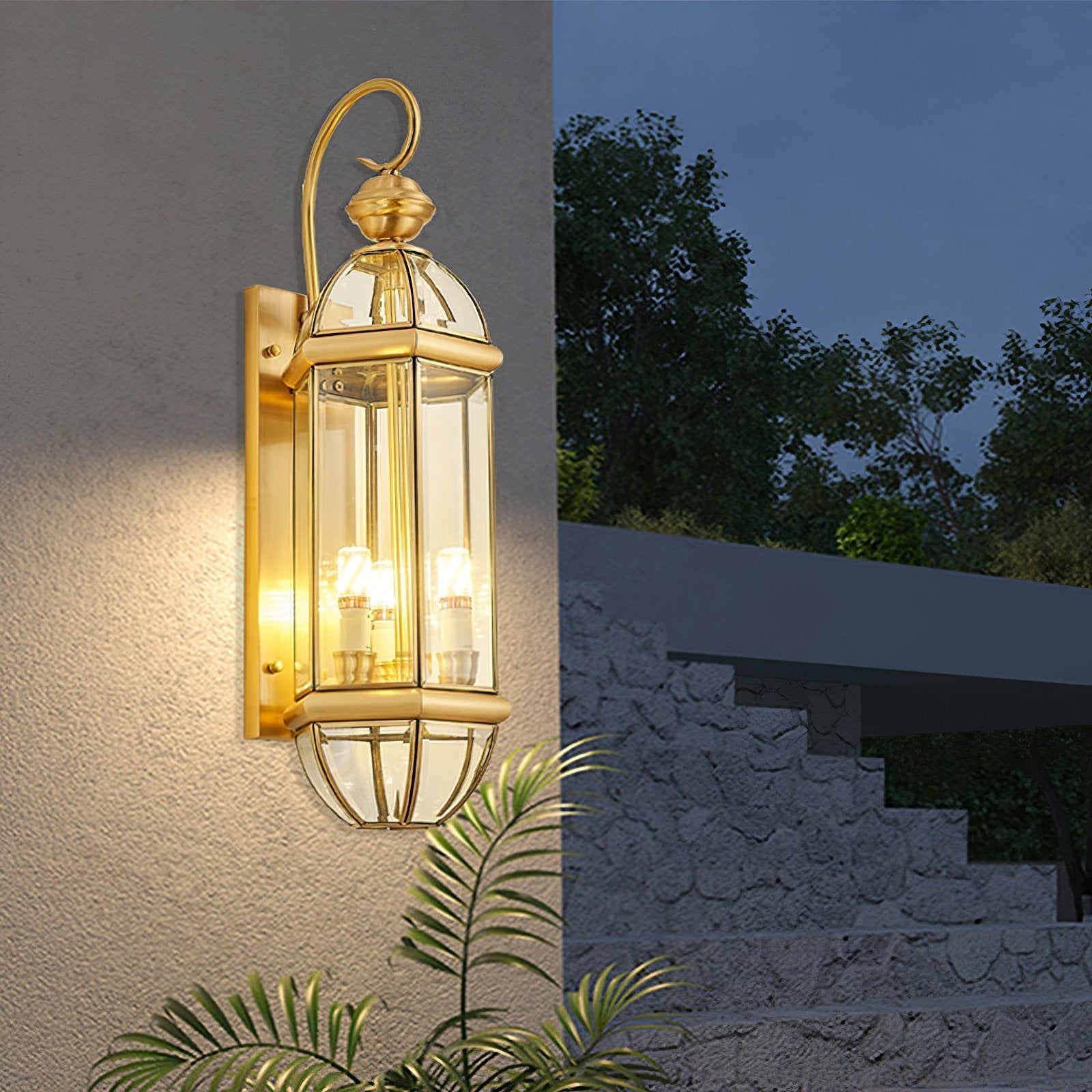 antique-style-brass-outdoor-wall-light-waterproof-exterior-sconce-with-clear-glass