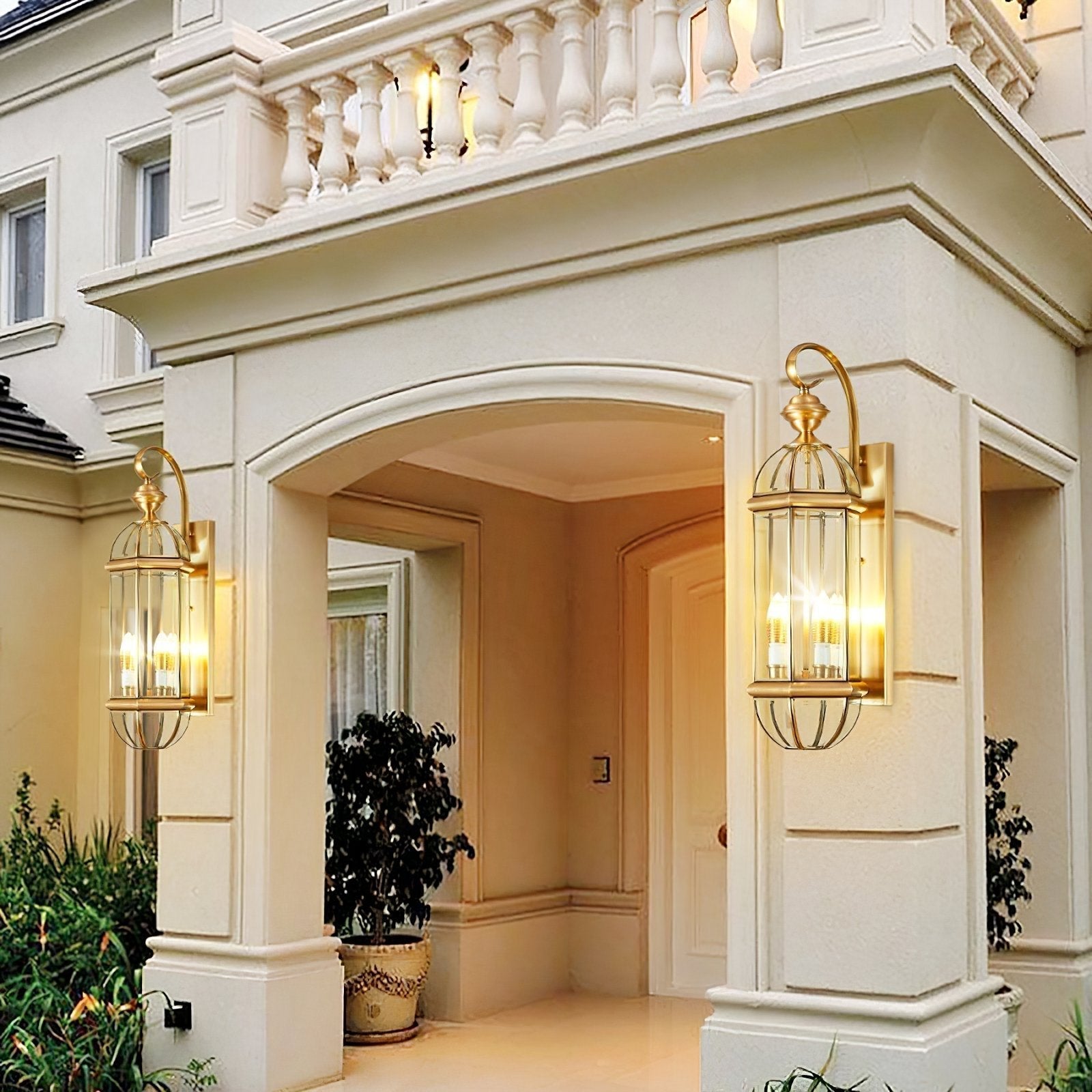 antique-style-brass-outdoor-wall-light-waterproof-exterior-sconce-with-clear-glass