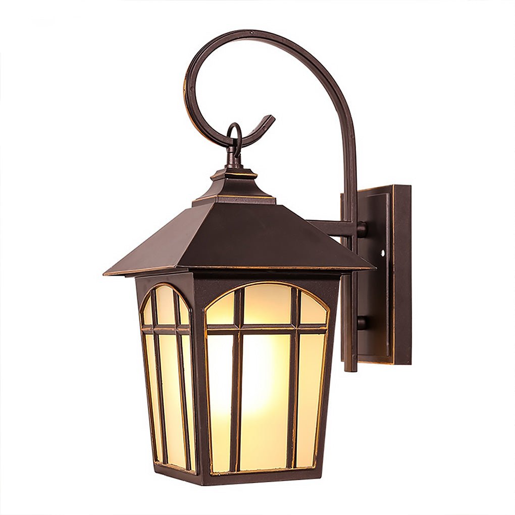 Antique Style Iron Glass Outdoor Wall Sconce Waterproof Exterior Lighting for Porch